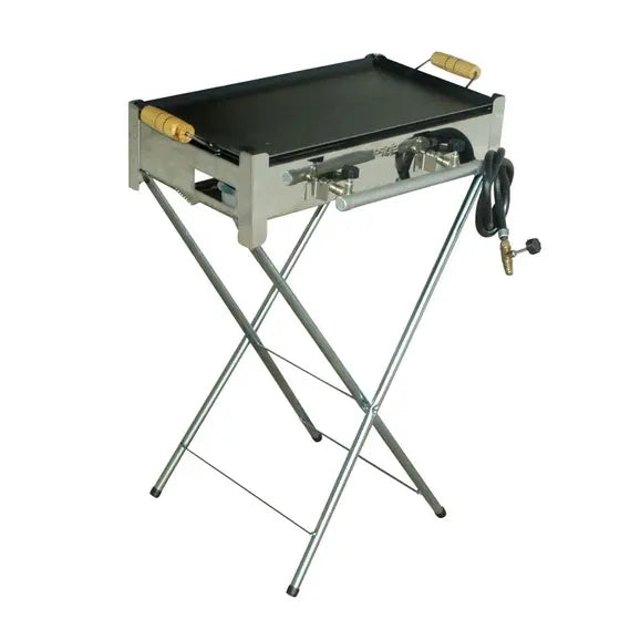 FOGAREIRO 2 BOCAS EM INOX - C/ CHAPA E C/BASE - ESTILOFER