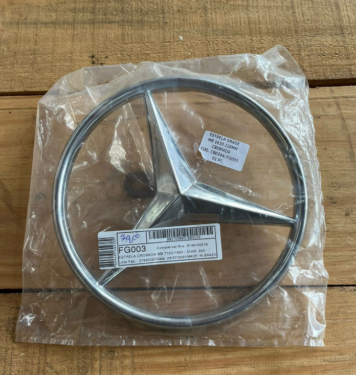 ESTRELA GRADE MB 1620 220MM CROMADA