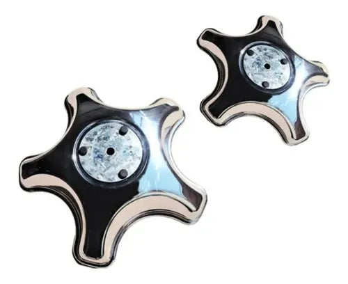 PAR CALOTA TRASEIRA CROMADA 5 PONTAS ARO 16 17 CAMINHÃO