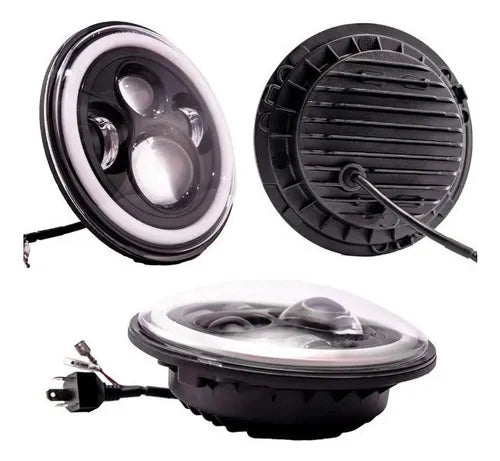 1 FAROL DE LED 7 POLEGADAS ANGEL EYE DRL AUXILIAR