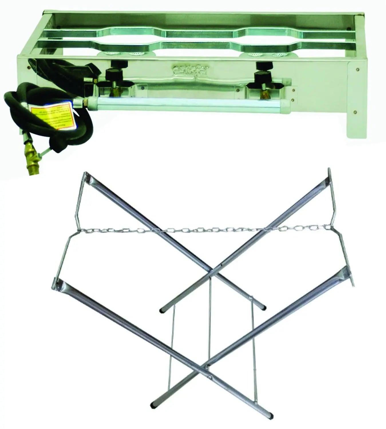 FOGAREIRO 2 BOCAS EM INOX - C/ CHAPA E C/BASE - ESTILOFER