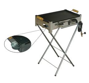 FOGAREIRO 2 BOCAS EM INOX - C/ CHAPA E C/BASE - ESTILOFER