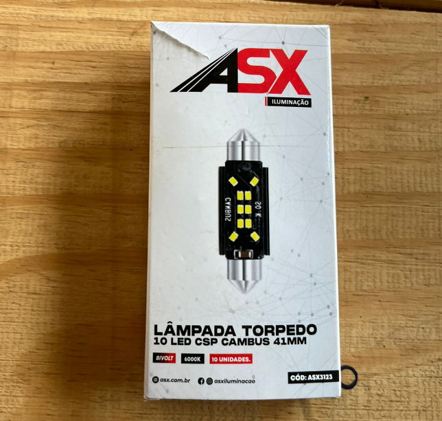 LÂMPADA TORPEDO 10 LED CSP CAMBUS 41MM
