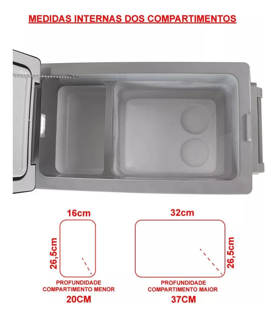 HENT GELADEIRA PORTÁTIL 42LTS QUADRIVOLT CAMINHÃO MOTORHOME VAN