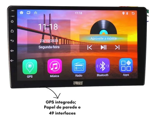 CENTRAL MULTIMÍDIA SVART 2GB 32GB CARPLAY ANDROID AUTO 9