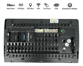 CENTRAL MULTIMÍDIA AUTOMOTIVO UNIVERSAL 9' COM CARPLAY ANDROID AUTO ESPELHAMENTO E BLUETOOTH COR PRETO