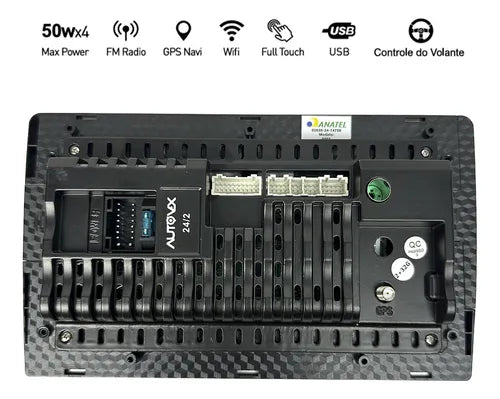 CENTRAL MULTIMÍDIA AUTOMOTIVO UNIVERSAL 9' COM CARPLAY ANDROID AUTO ESPELHAMENTO E BLUETOOTH COR PRETO