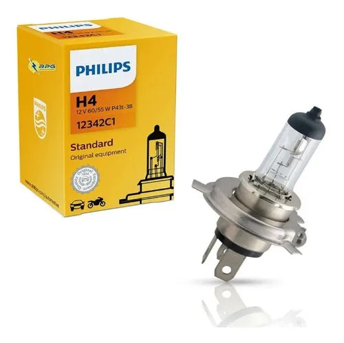 LÂMPADA CRISTAL H4 60/55W P43T-38 PHILIPS ORIGINAL 12342C1
